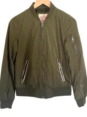 Soft Autumn Army Green Bomber Jacket