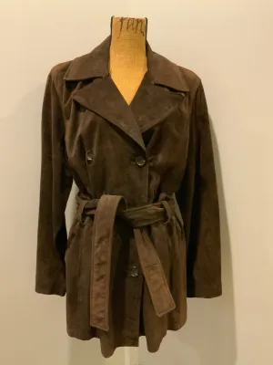 Vintage Andrew Marc Suede Double Breasted Trench Coat, SOLD