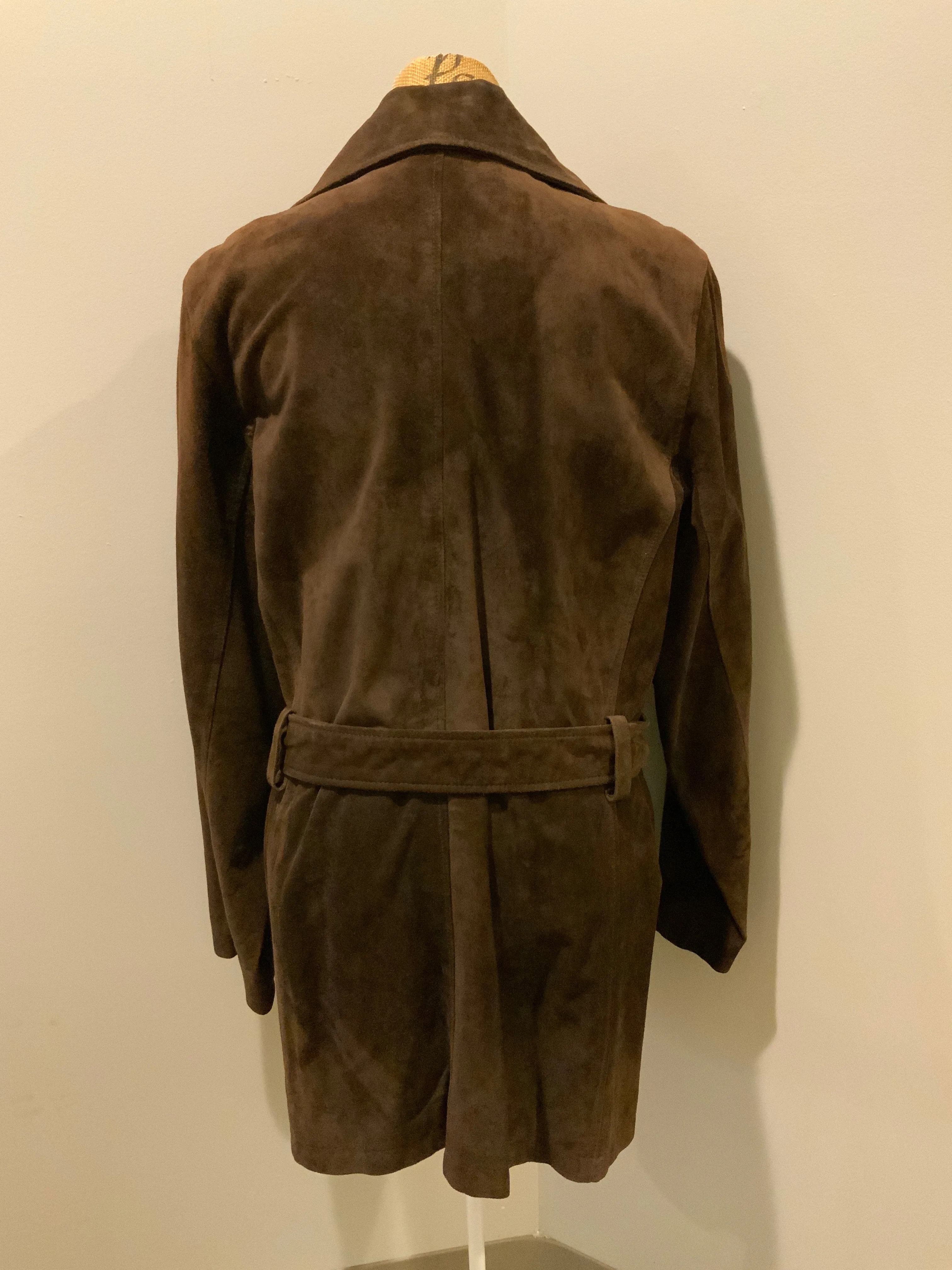 Vintage Andrew Marc Suede Double Breasted Trench Coat, SOLD