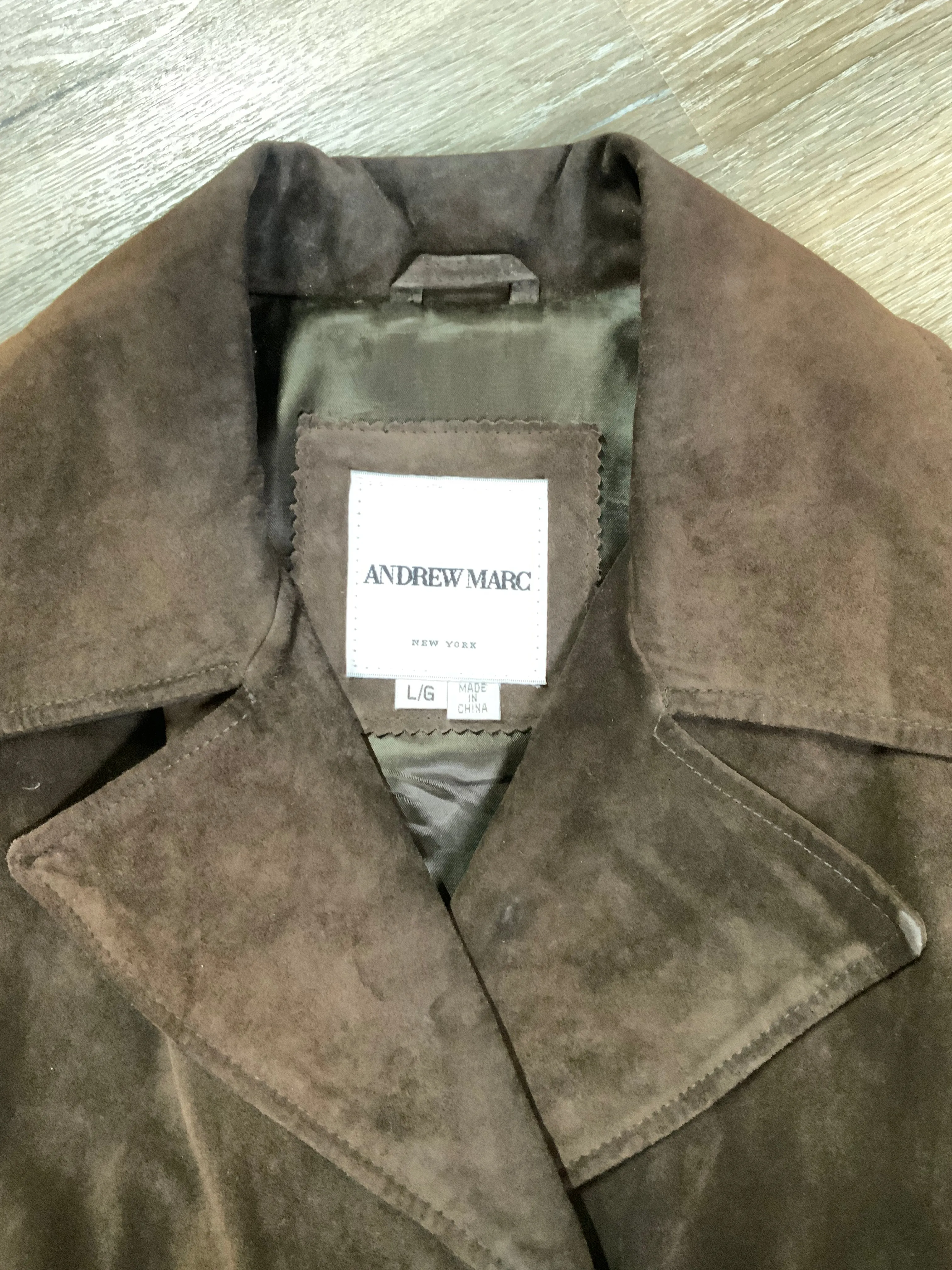 Vintage Andrew Marc Suede Double Breasted Trench Coat, SOLD