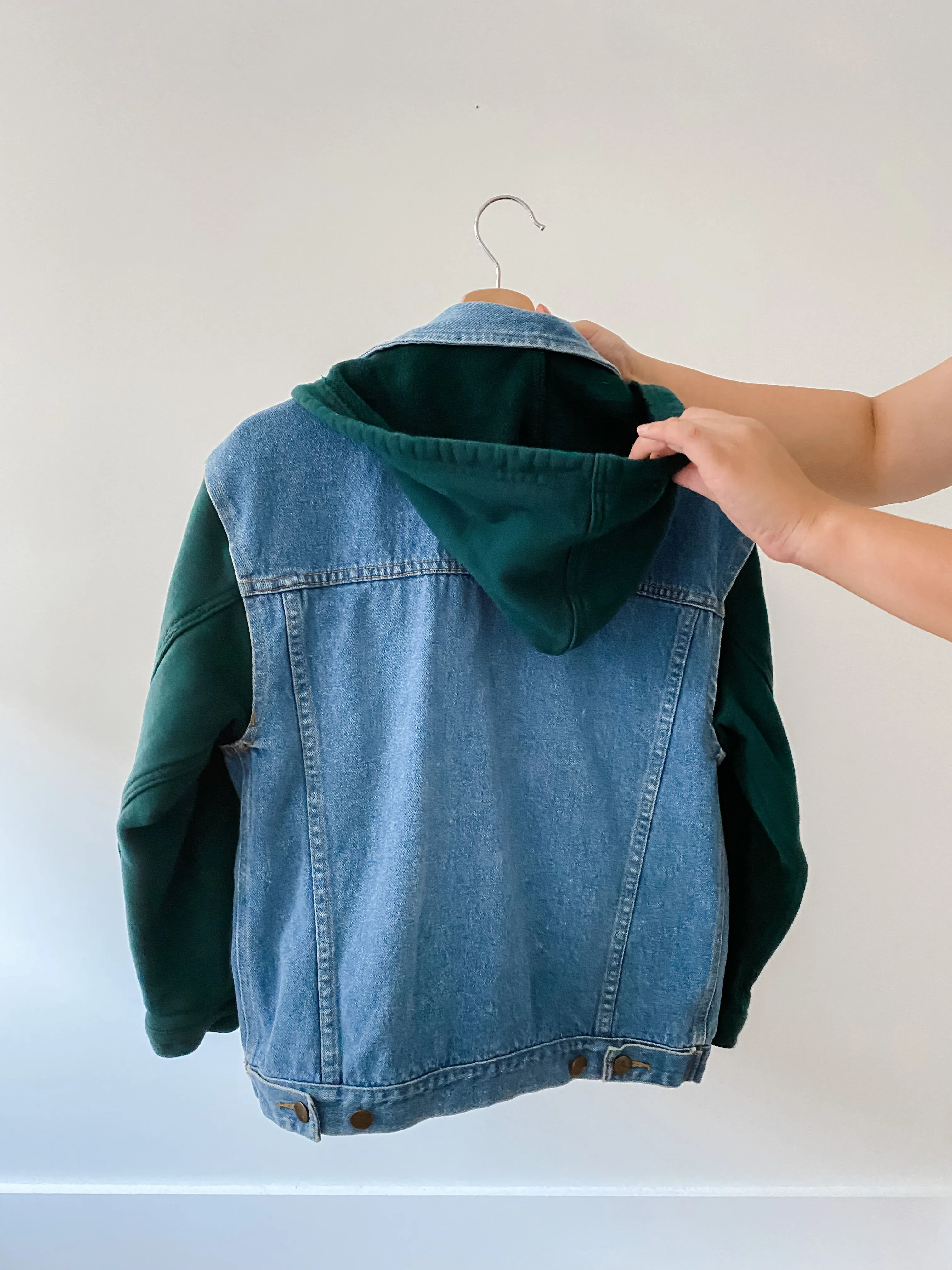 Vintage Denim Hoodie Jacket (S)