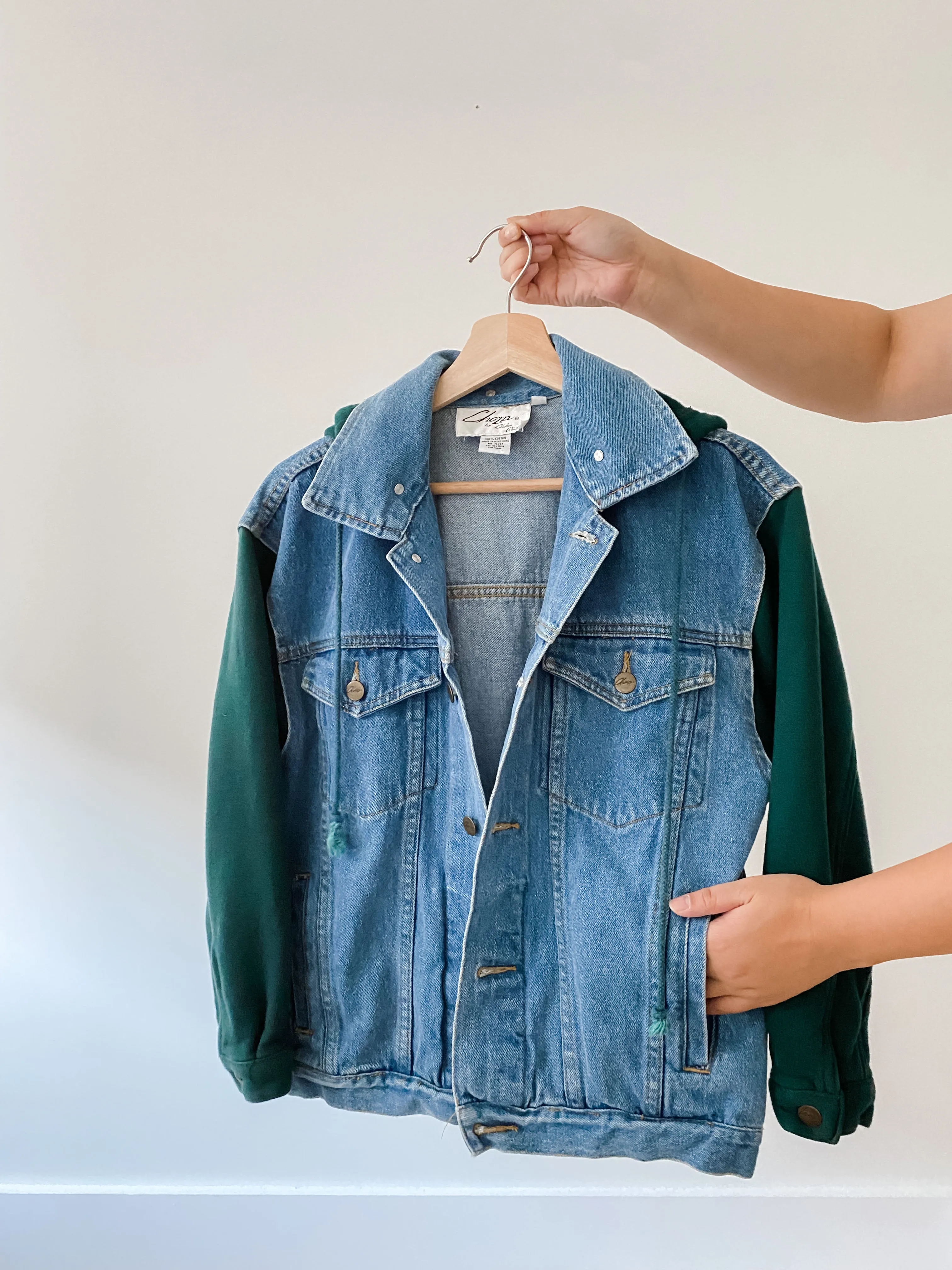 Vintage Denim Hoodie Jacket (S)