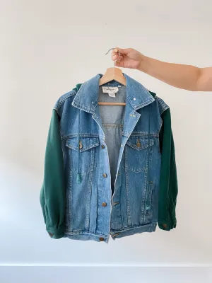 Vintage Denim Hoodie Jacket (S)