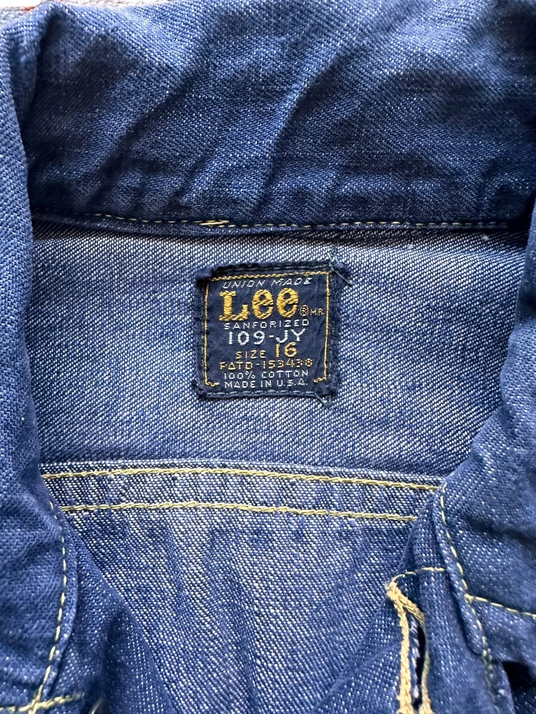 Vintage Lee 109-JY Youth Denim Jacket SZ 16