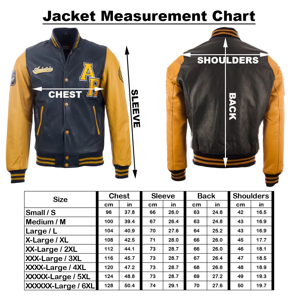 VZH7 Men's Varsity Jacket - Black/White