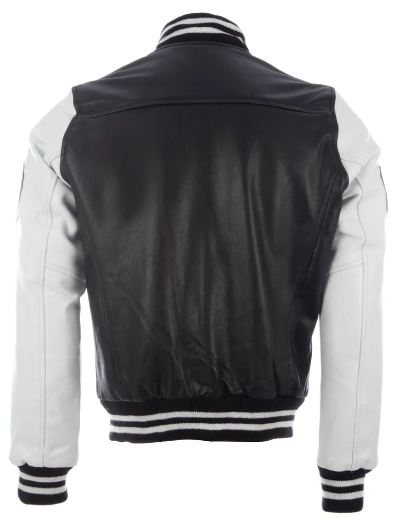 VZH7 Men's Varsity Jacket - Black/White