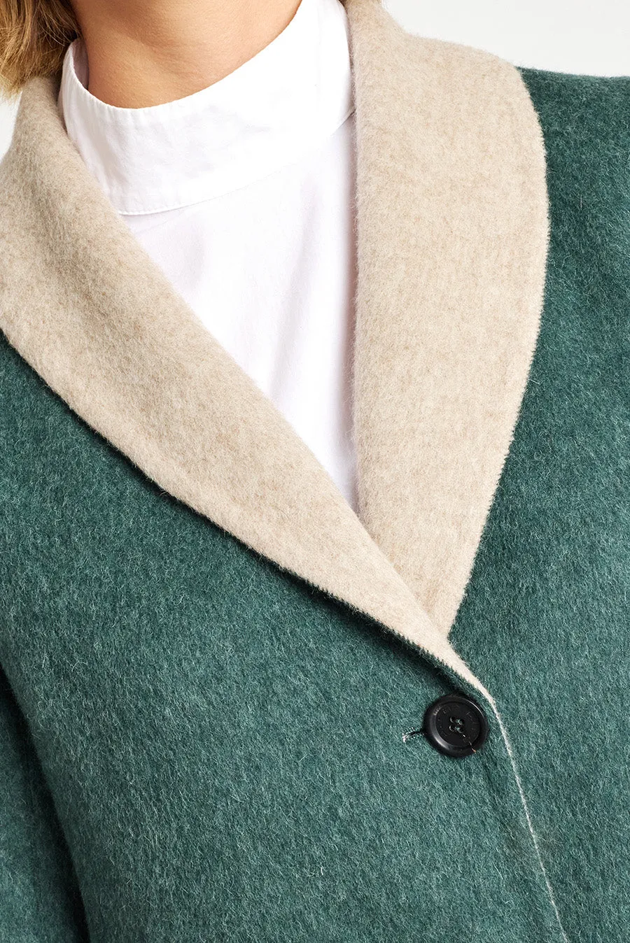 Willianne Coat Baby Alpaca Color Bosque & Sabbia