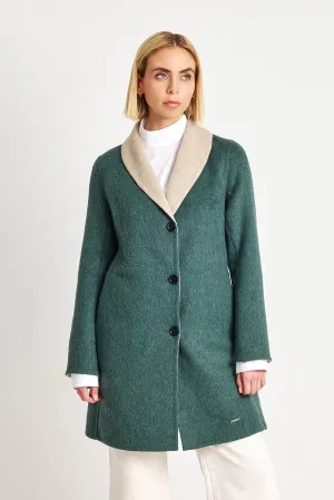 Willianne Coat Baby Alpaca Color Bosque & Sabbia
