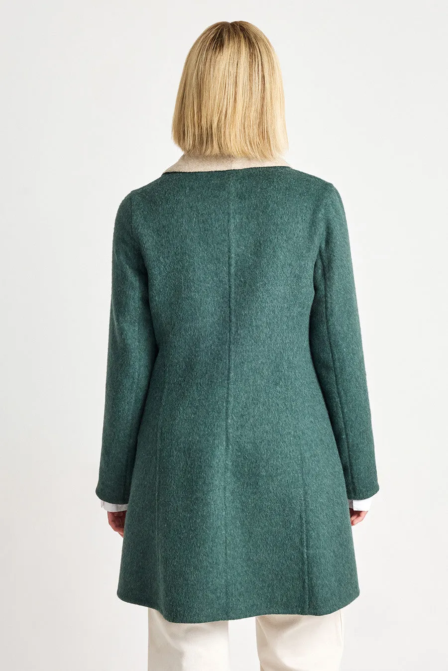 Willianne Coat Baby Alpaca Color Bosque & Sabbia