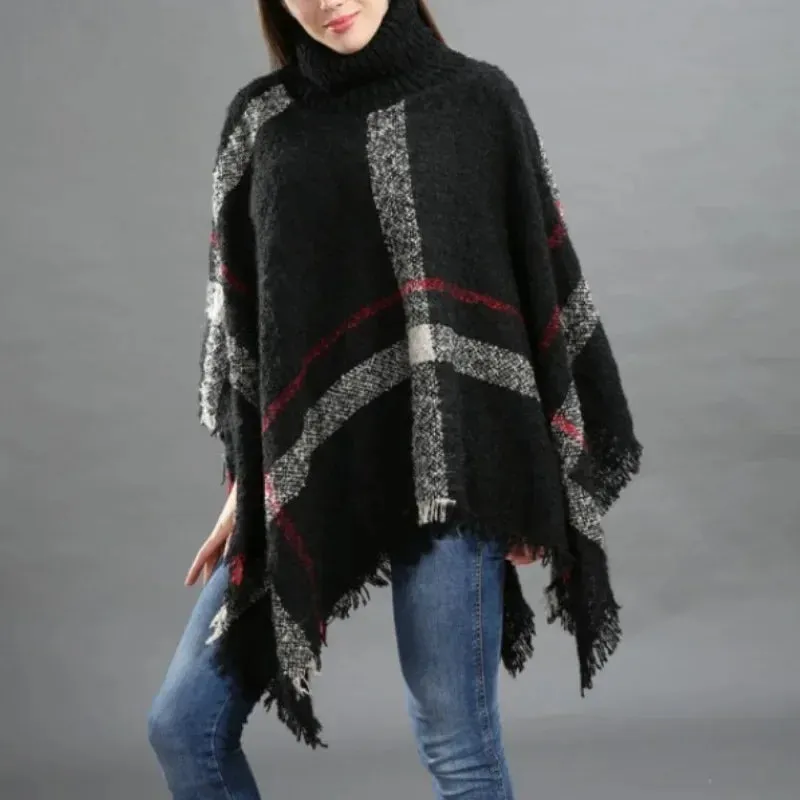 Winter Women Loose Striped Coat Jacket Plus Size