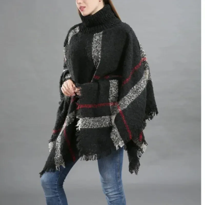 Winter Women Loose Striped Coat Jacket Plus Size