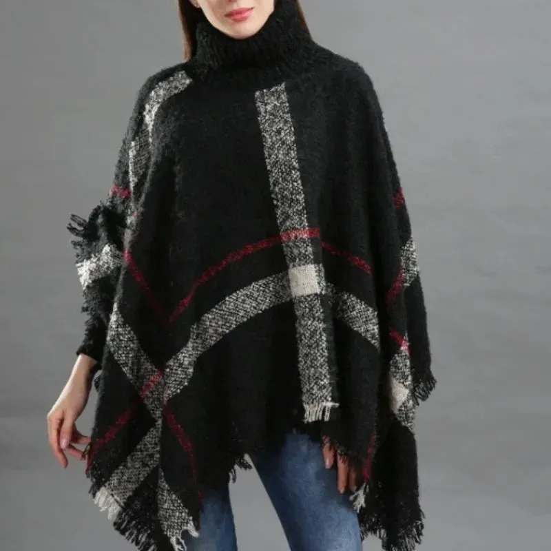 Winter Women Loose Striped Coat Jacket Plus Size