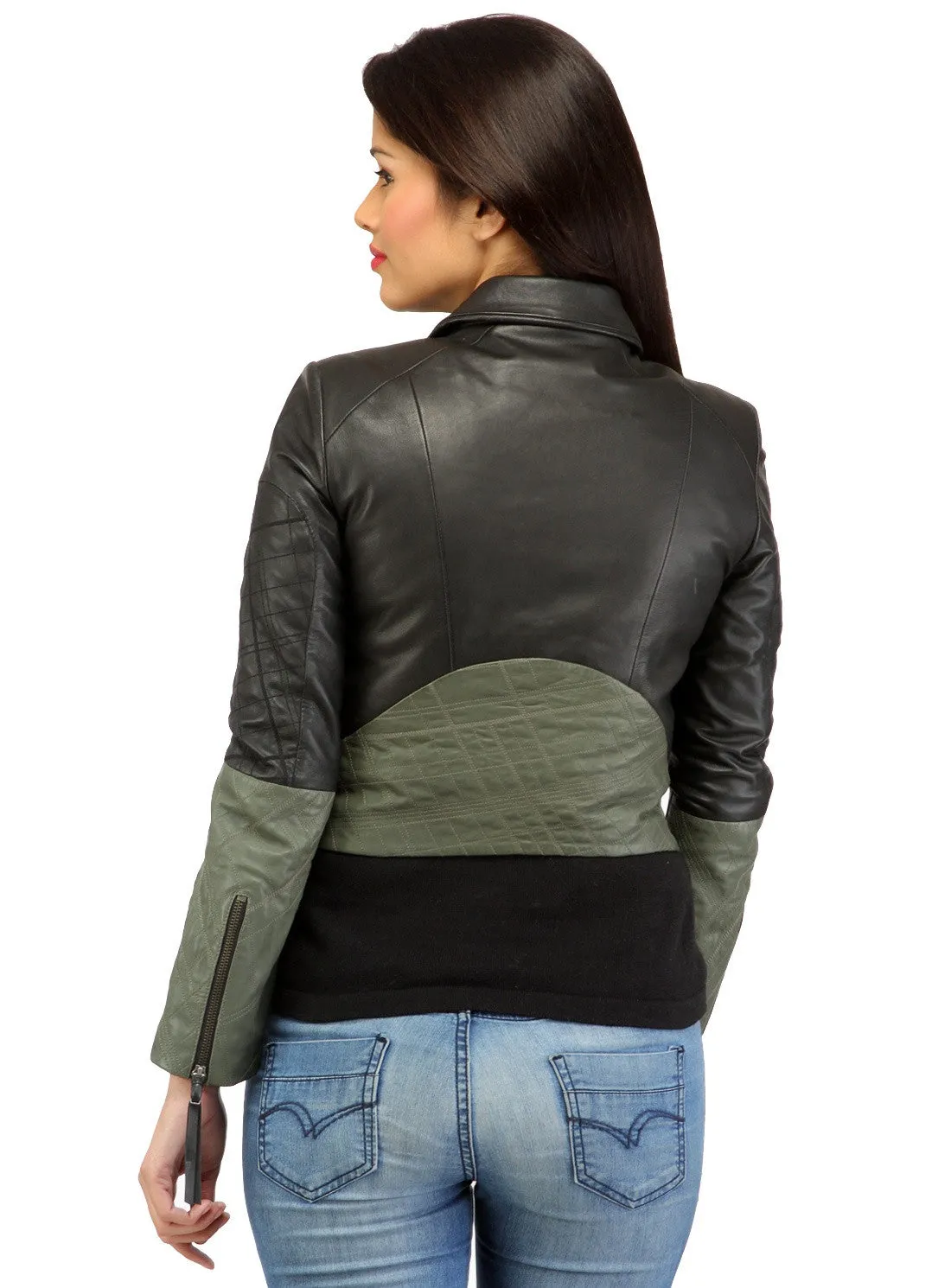 Women Short Bolero Biker Jacket in dual color.