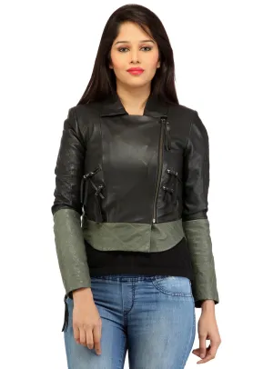 Women Short Bolero Biker Jacket in dual color.