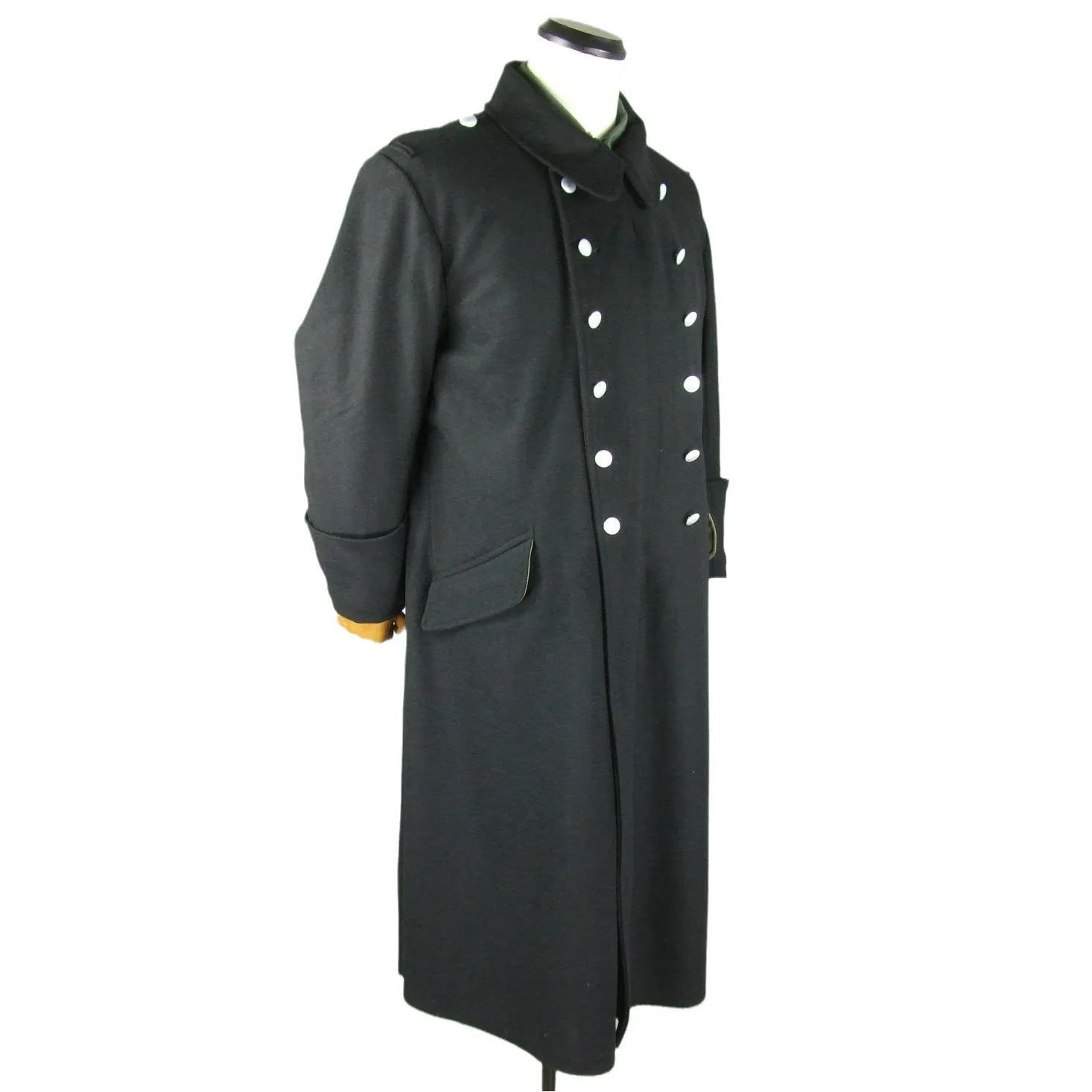 WW2 German Elite Enlisted Black Wool Greatcoat Overcoat